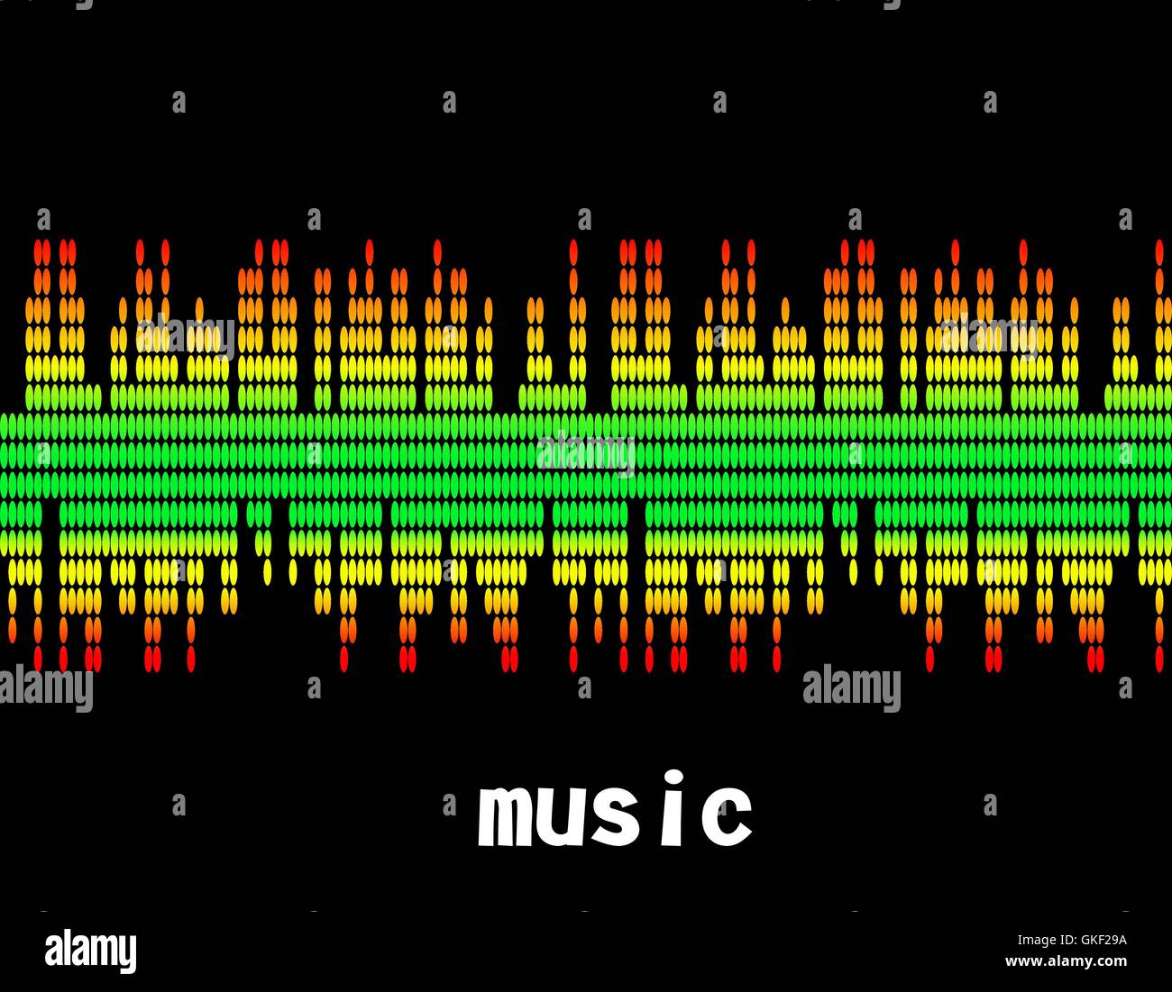 Illustration der bunten Equalizer Musikbar in schwarzem Hintergrund Stock Vektor