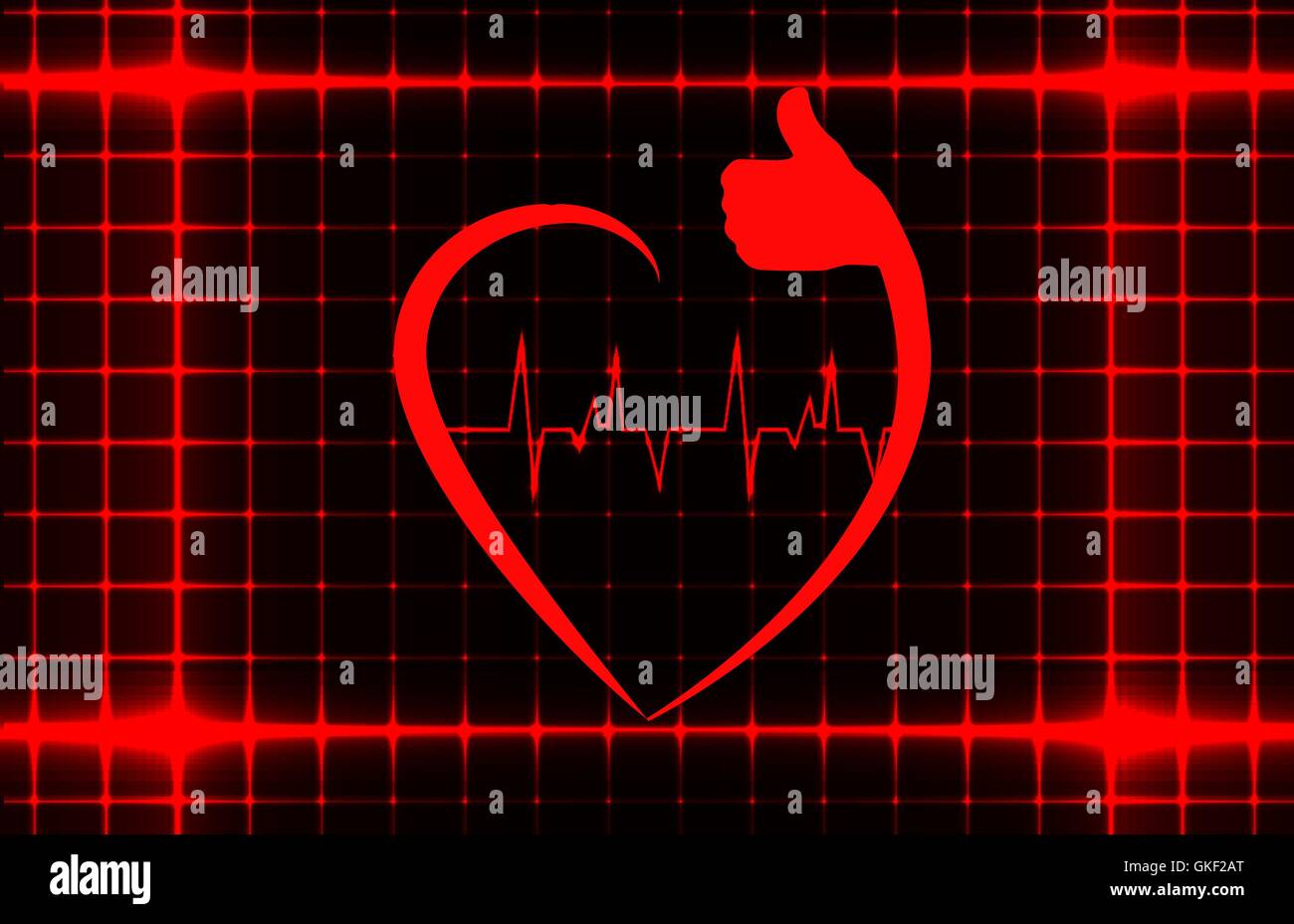 Gesundes Herzschild mit EKG auf einer Abdeckung Vorlage Stock Vektor
