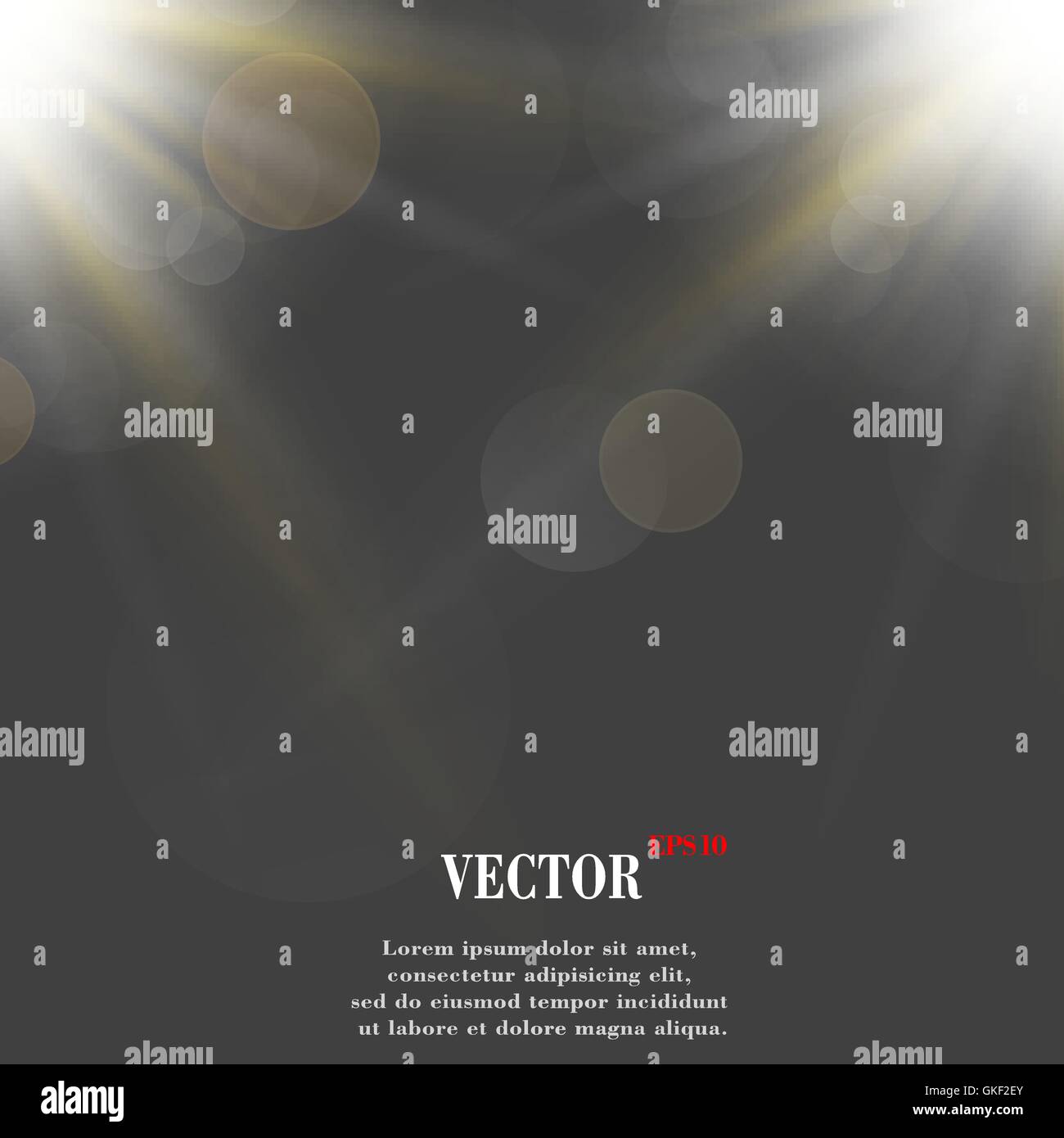 Abstrakte unscharfen Hintergrund mit darüberliegenden halb transparente Kreise, Lichteffekte und Sonne platzen. Stock Vektor
