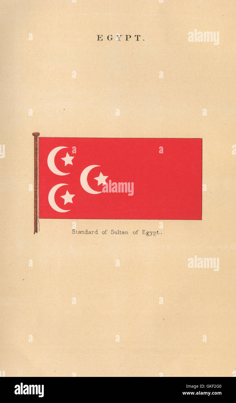 ÄGYPTEN-FLAGS. Standard der Sultan von Ägypten, antike print 1916 Stockfoto