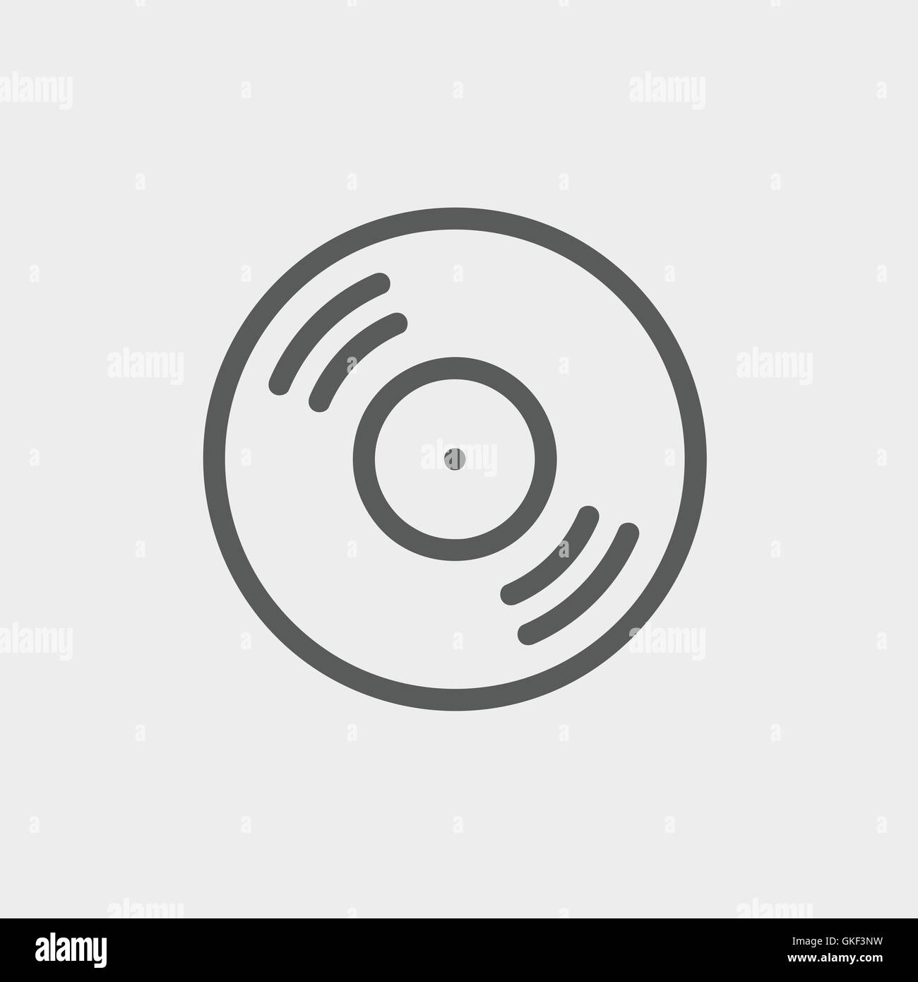 Vinyl-Disc-dünne Linie-Symbol Stock Vektor