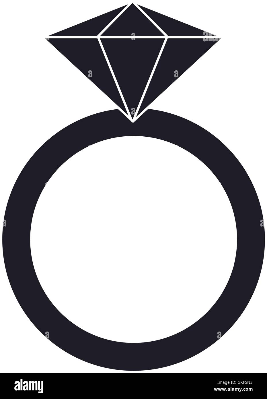 Ring mit Edelstein-Symbol Stock Vektor