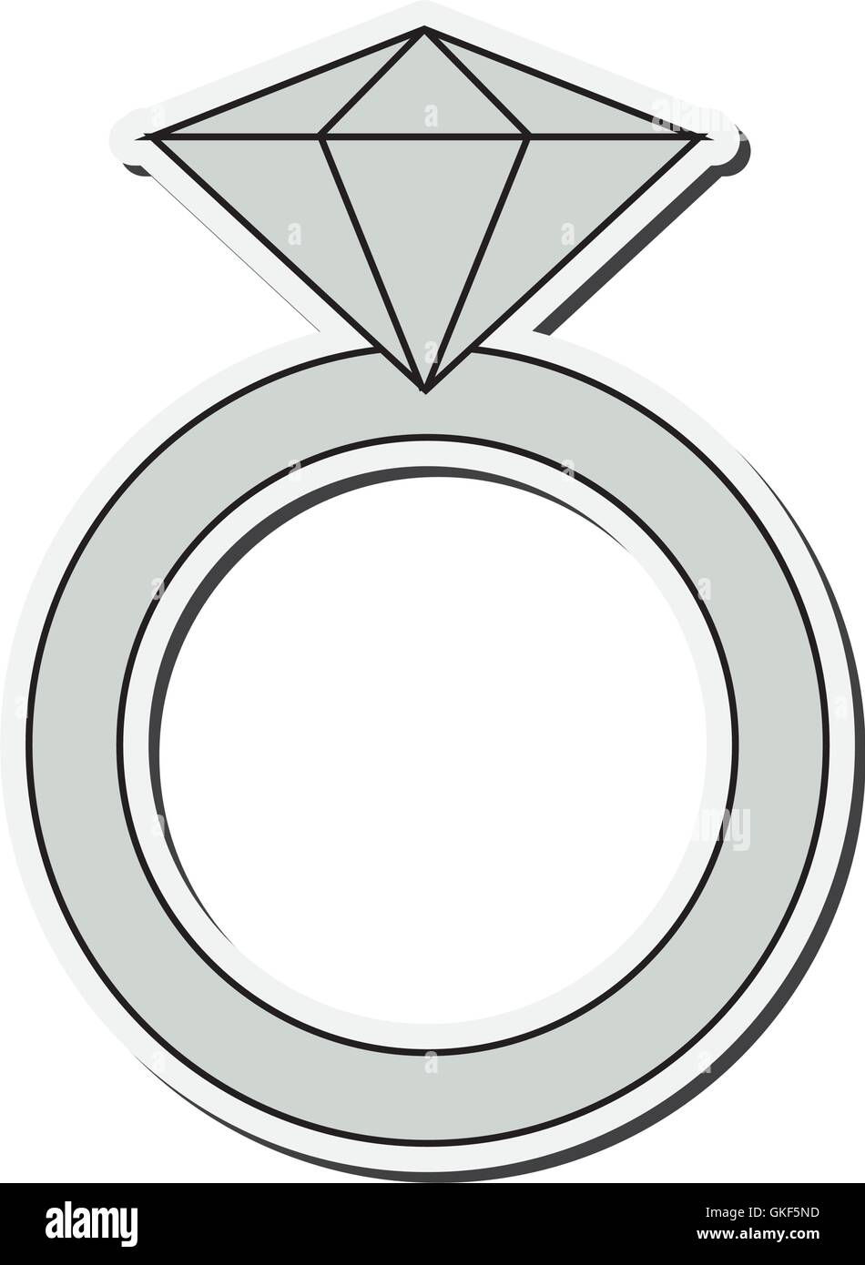 Ring mit Edelstein-Symbol Stock Vektor