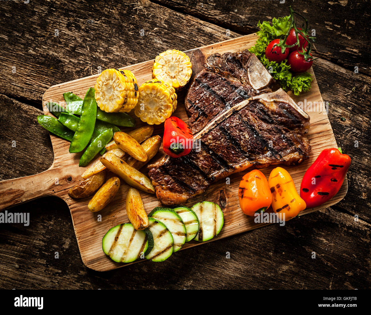 Lebensmittel-Nahrungsmittel-board Stockfoto