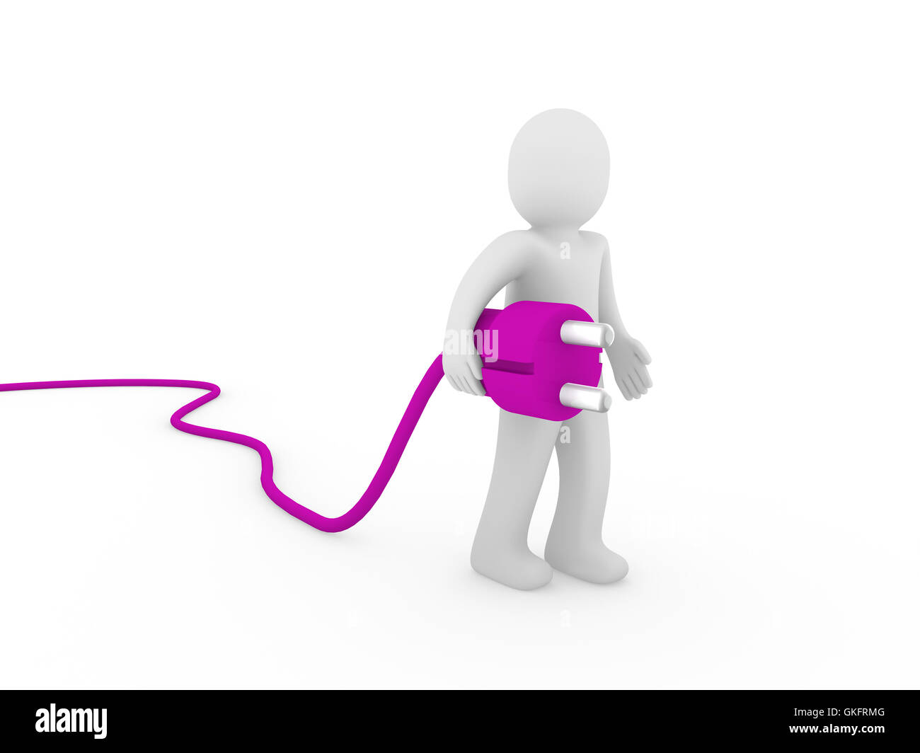 3D menschlichen Stecker violett Stockfoto