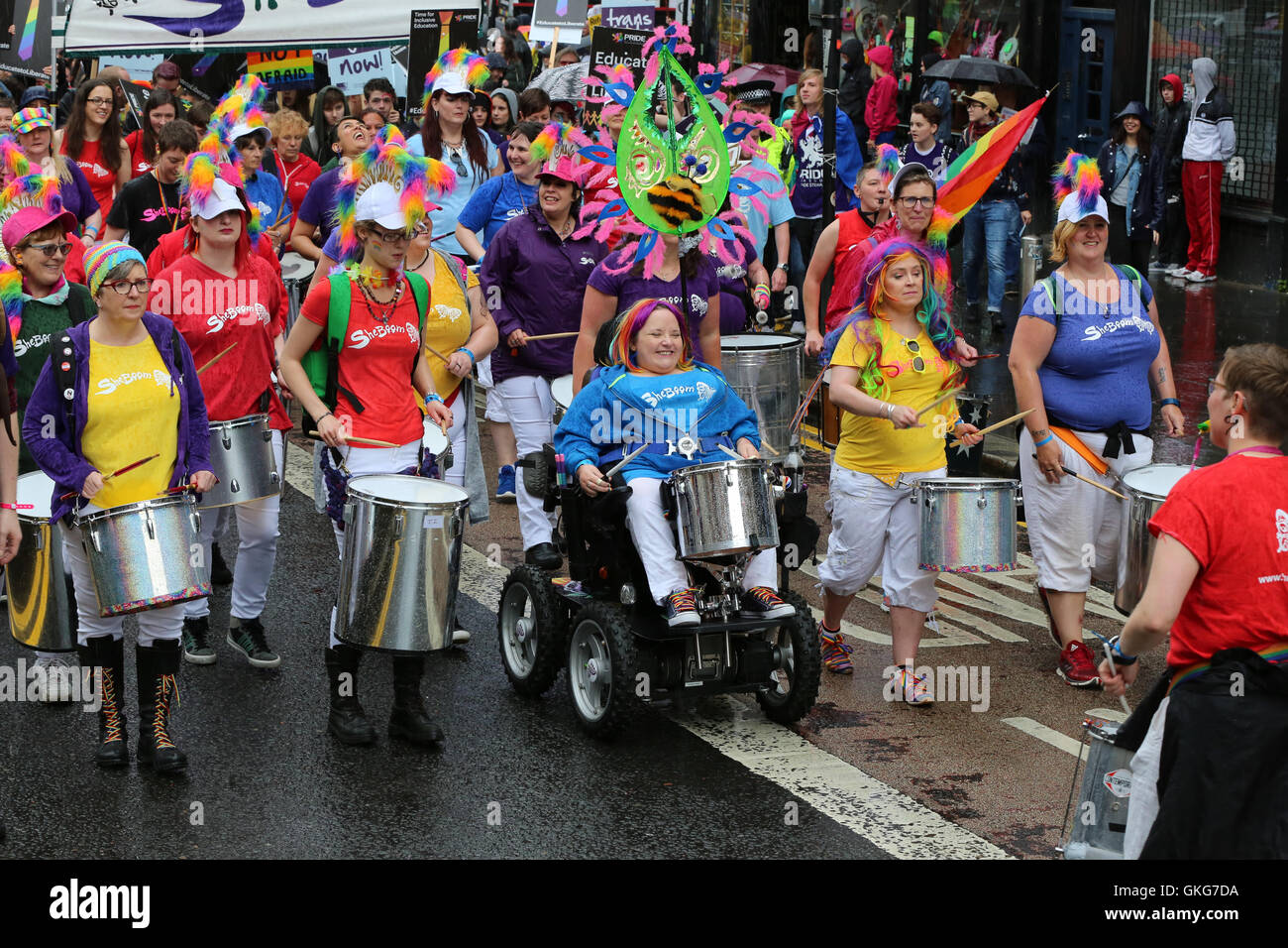 Glasgow Gay Pride 2016 Parade durch die Innenstadt Stockfoto