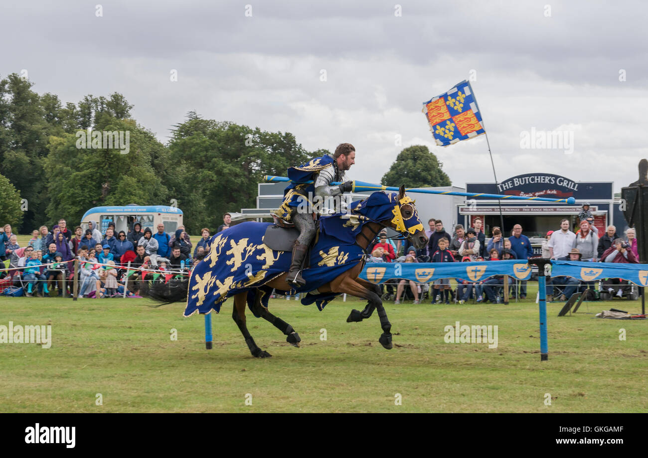 Ritterturnier mit den Rittern von Arkley im Blenheim Palace Stockfoto