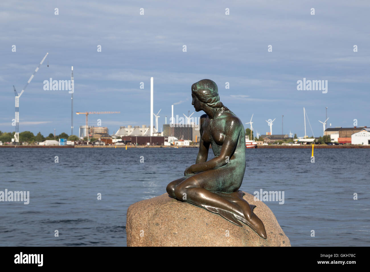 Kopenhagen, Dänemark - 17. August 2016: Berühmte Statue der kleinen Meerjungfrau von Künstler Eddvard Eriksen Stockfoto