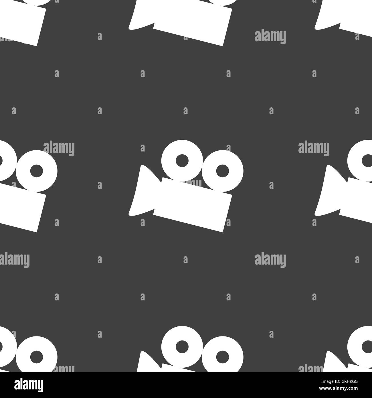 Web-Video-Kamera-Symbol. flaches Design. Graue Musterdesign. Stock Vektor