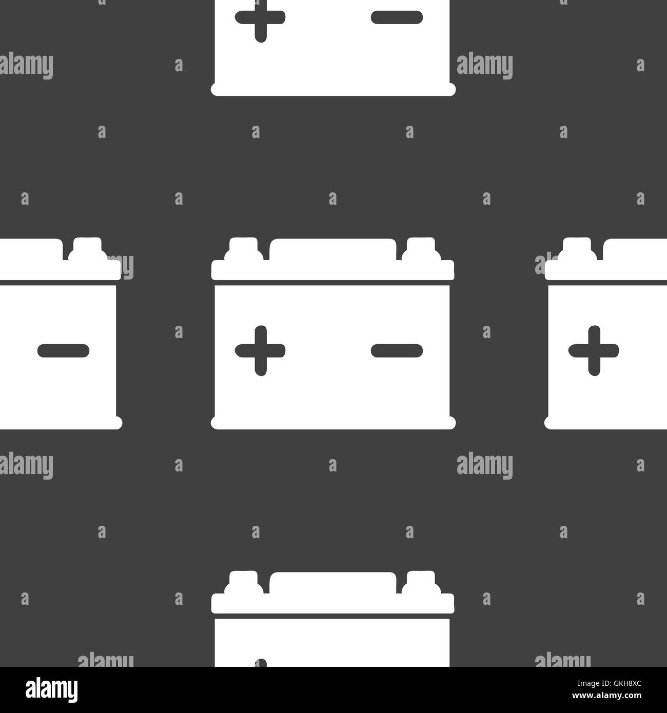 Auto-Batterie-Web-Symbol. flaches Design. Graue Musterdesign. Stock Vektor