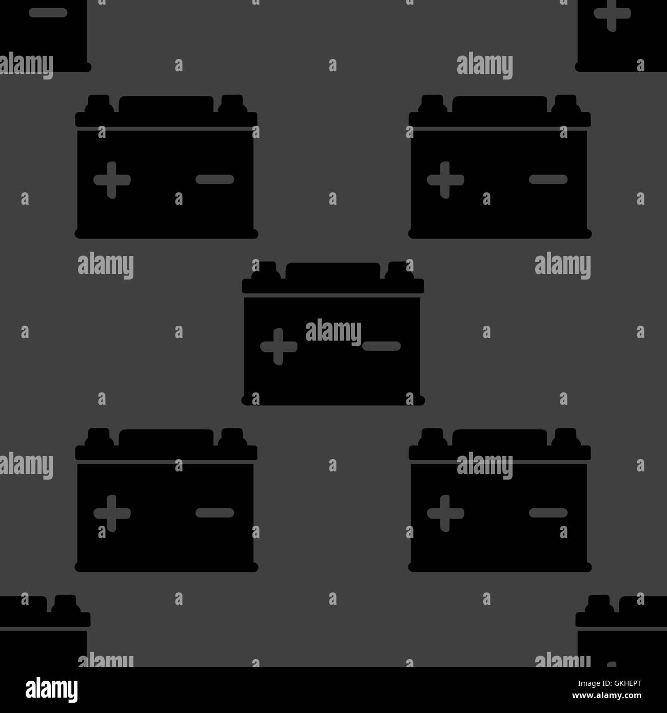 Auto-Batterie-Web-Symbol. flaches Design. Graue Musterdesign. Stock Vektor