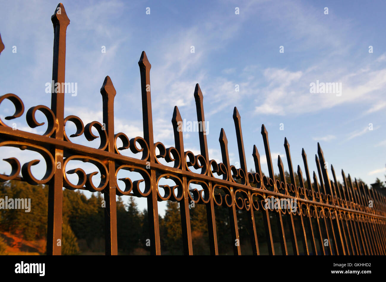 Sonnenuntergang-Stahl-Punkte Stockfoto