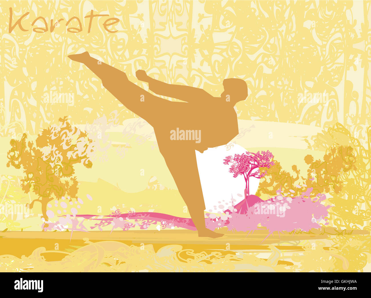 Karate-Grunge-Plakat Stockfoto