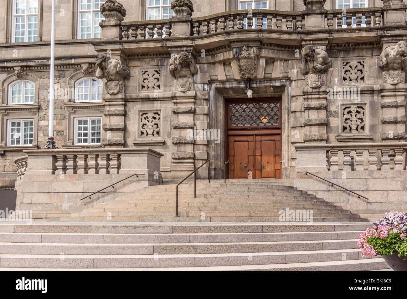 Treppe zum nationalen Parlament in Kopenhagen Stockfoto
