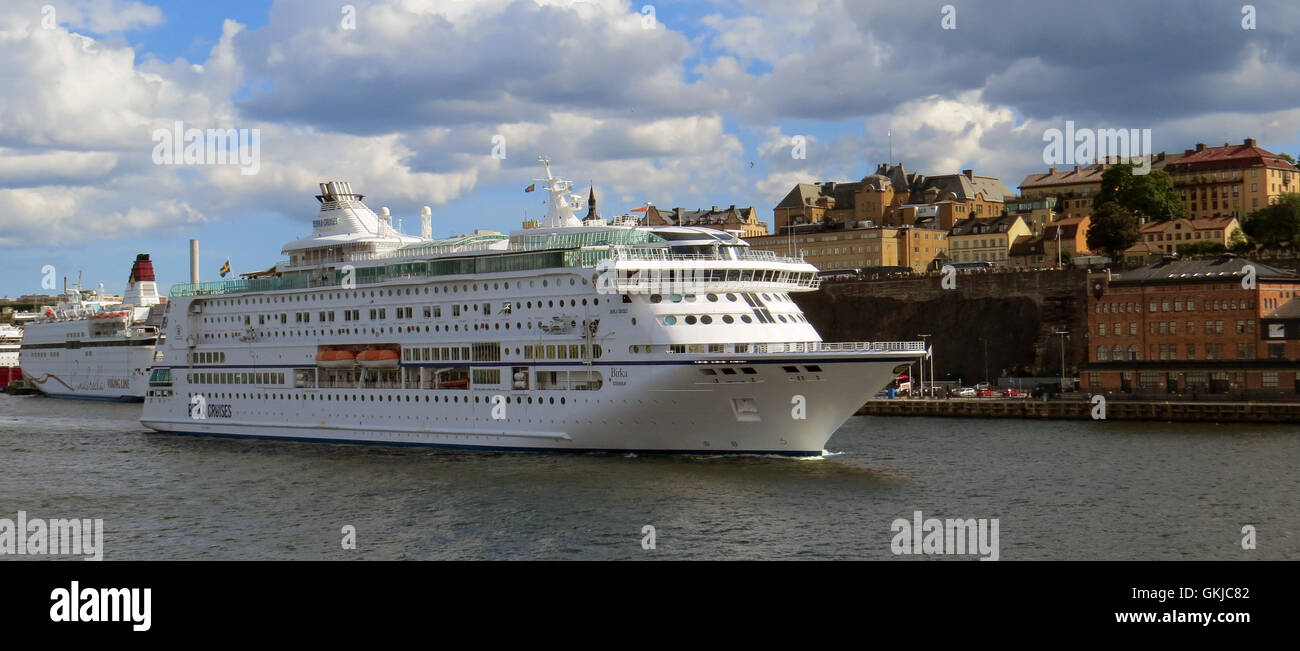 BIRKA PRINCESS Flaggschiff der Birka Linie im Hafen von Stockholm.  Foto Tony Gale Stockfoto