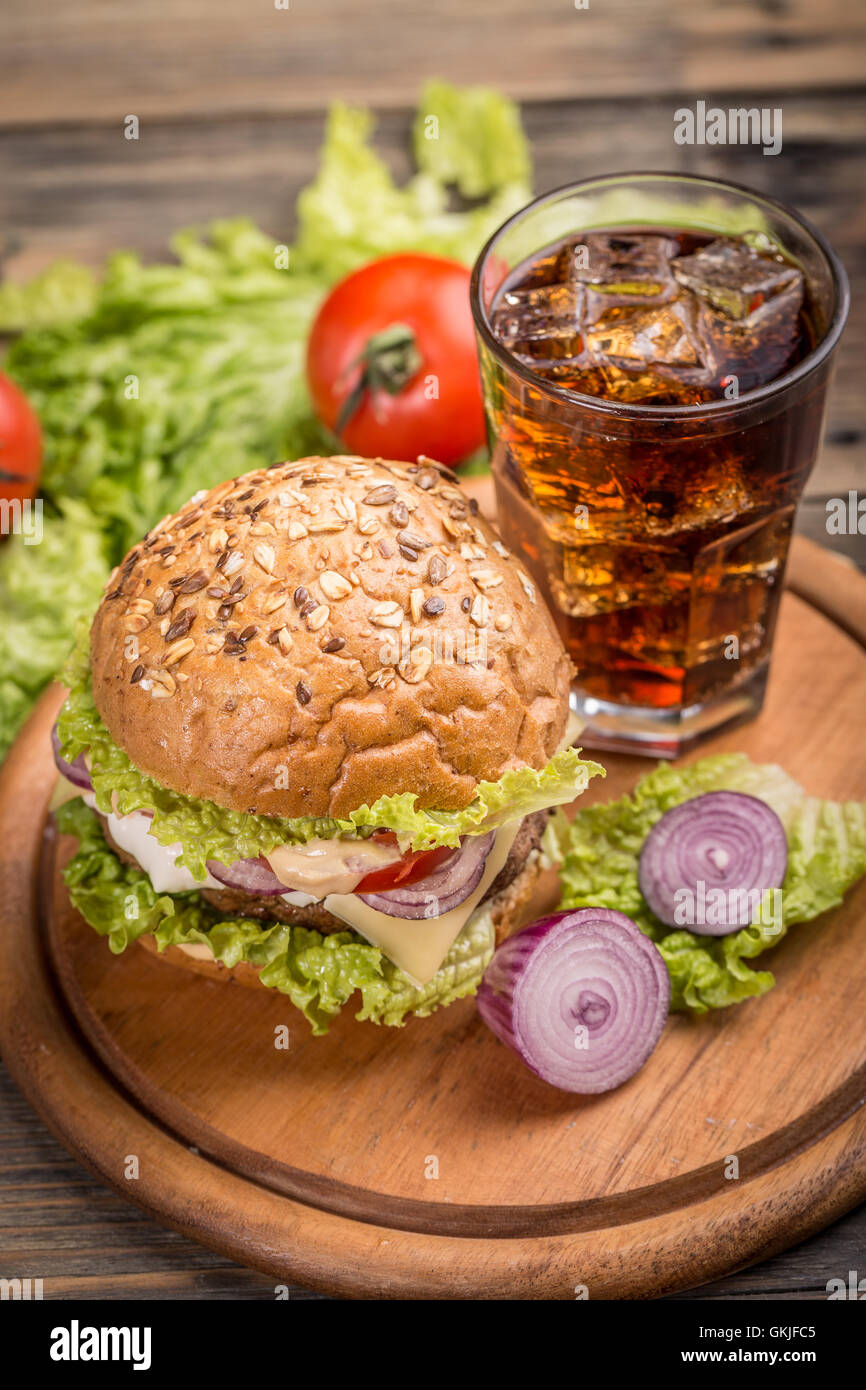 Lebensmittel Nahrungsmittel hamburger Stockfoto