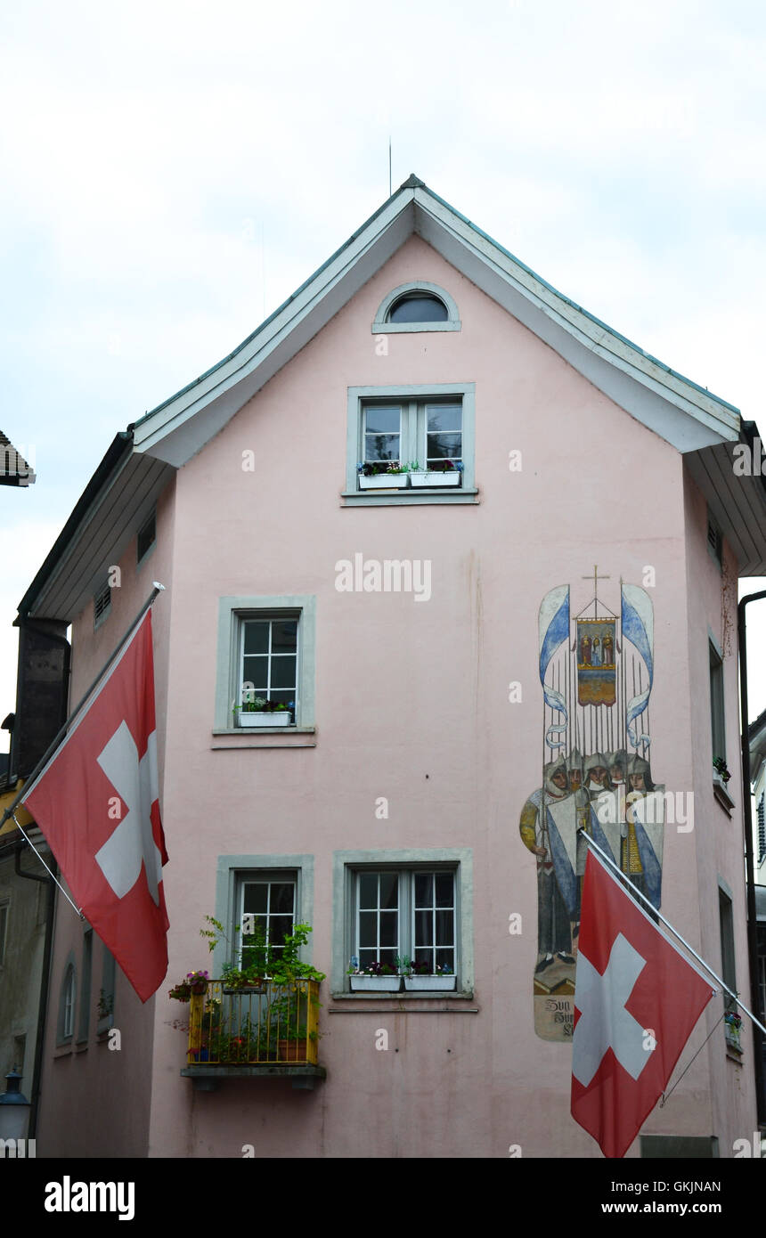 Bunte Gebäude in Zürich, Schweiz Stockfoto Bunte Gebäude in Zürich, Schweiz Stockfoto