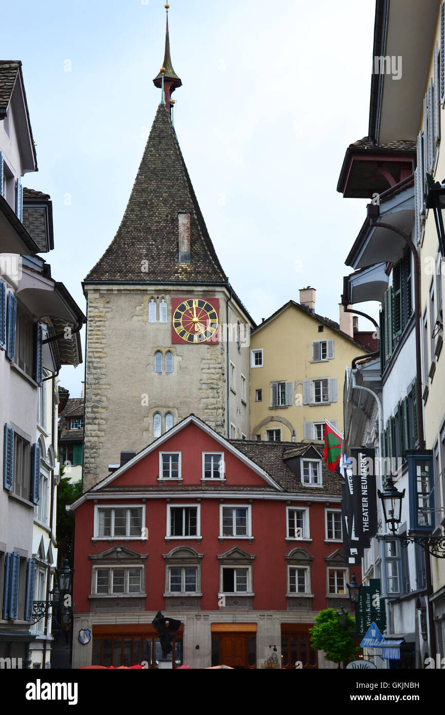 Bunte Gebäude in Zürich, Schweiz Stockfoto