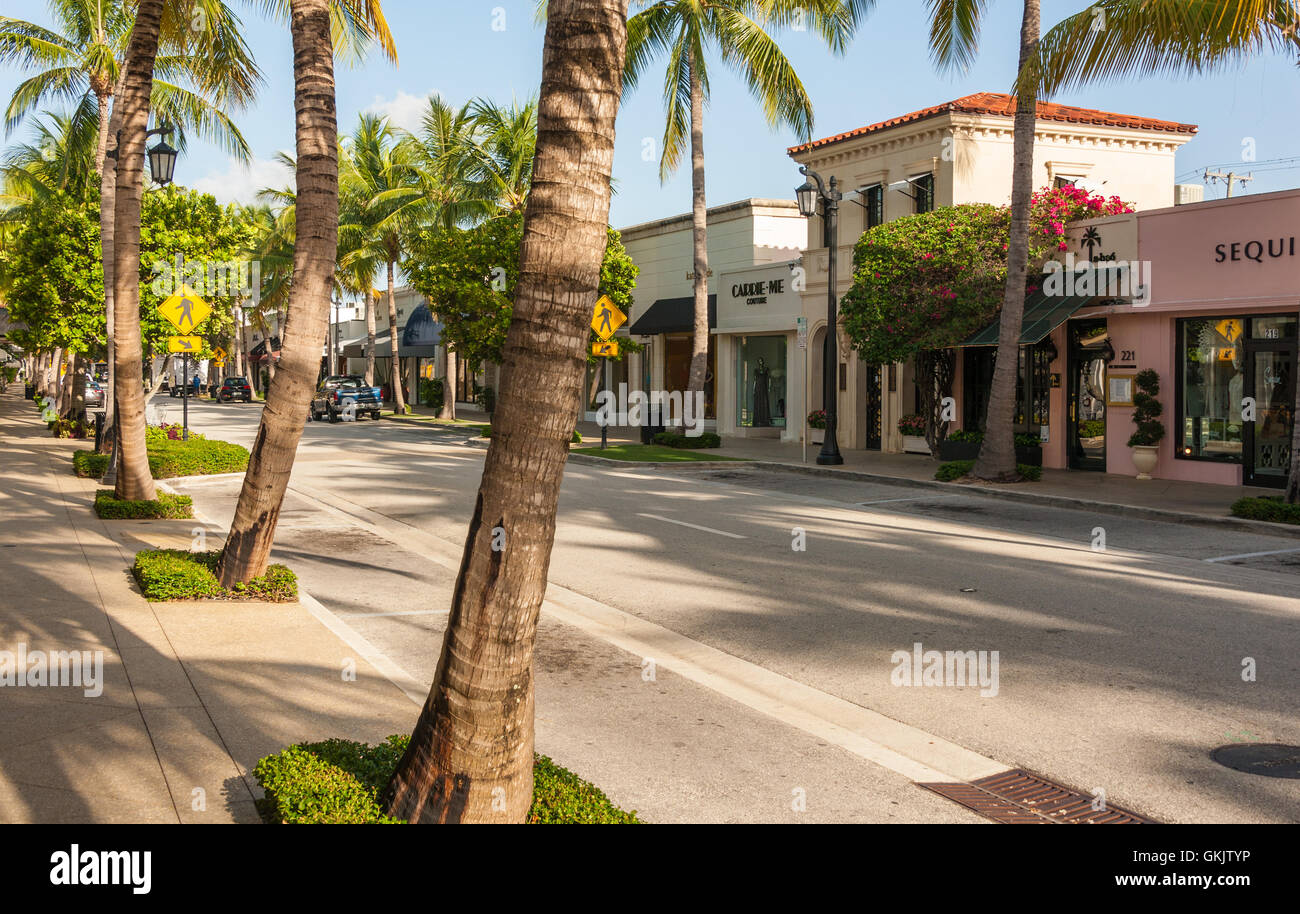 Weltweit berühmte Worth Avenue in Palm Beach, Florida. (USA) Stockfoto