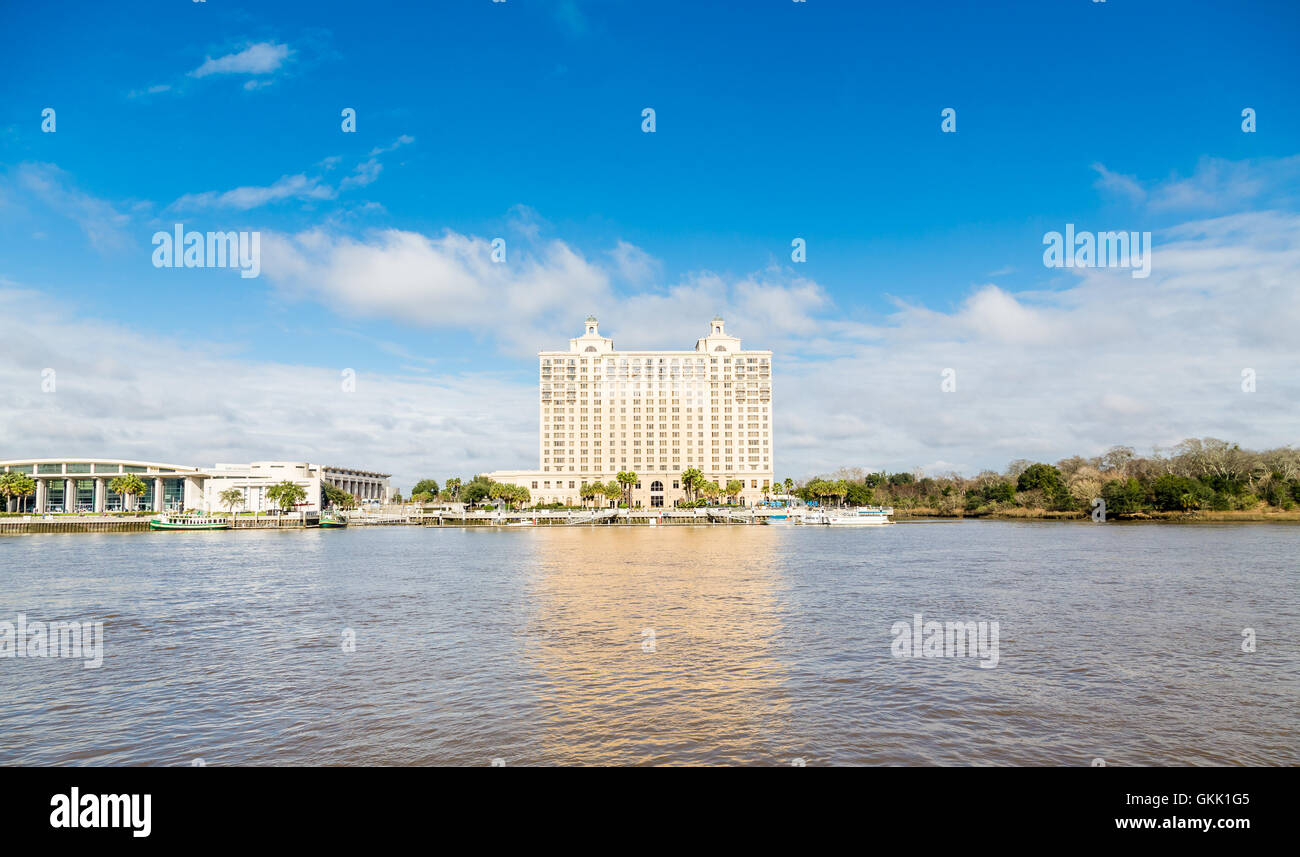 Luxushotel am Savannah River Stockfoto