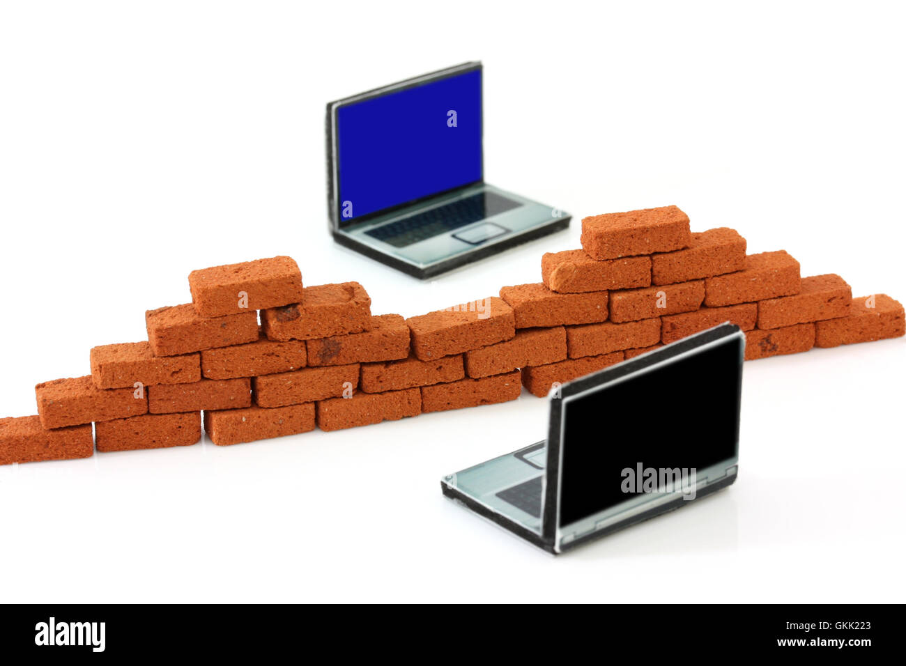 Firewall: Schutz für Laptops Stockfoto