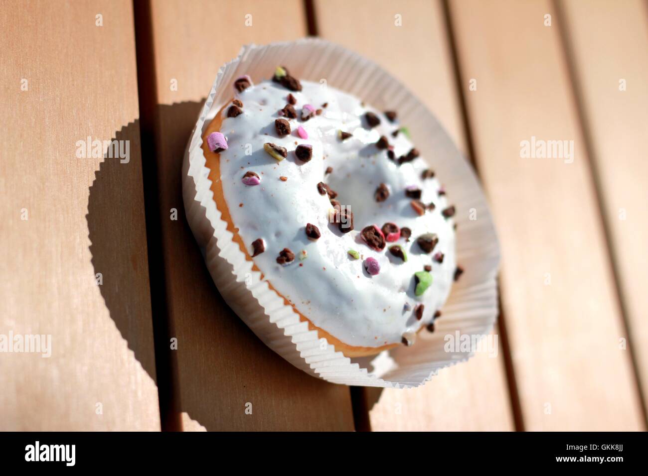 weiße Glasur donut Stockfoto