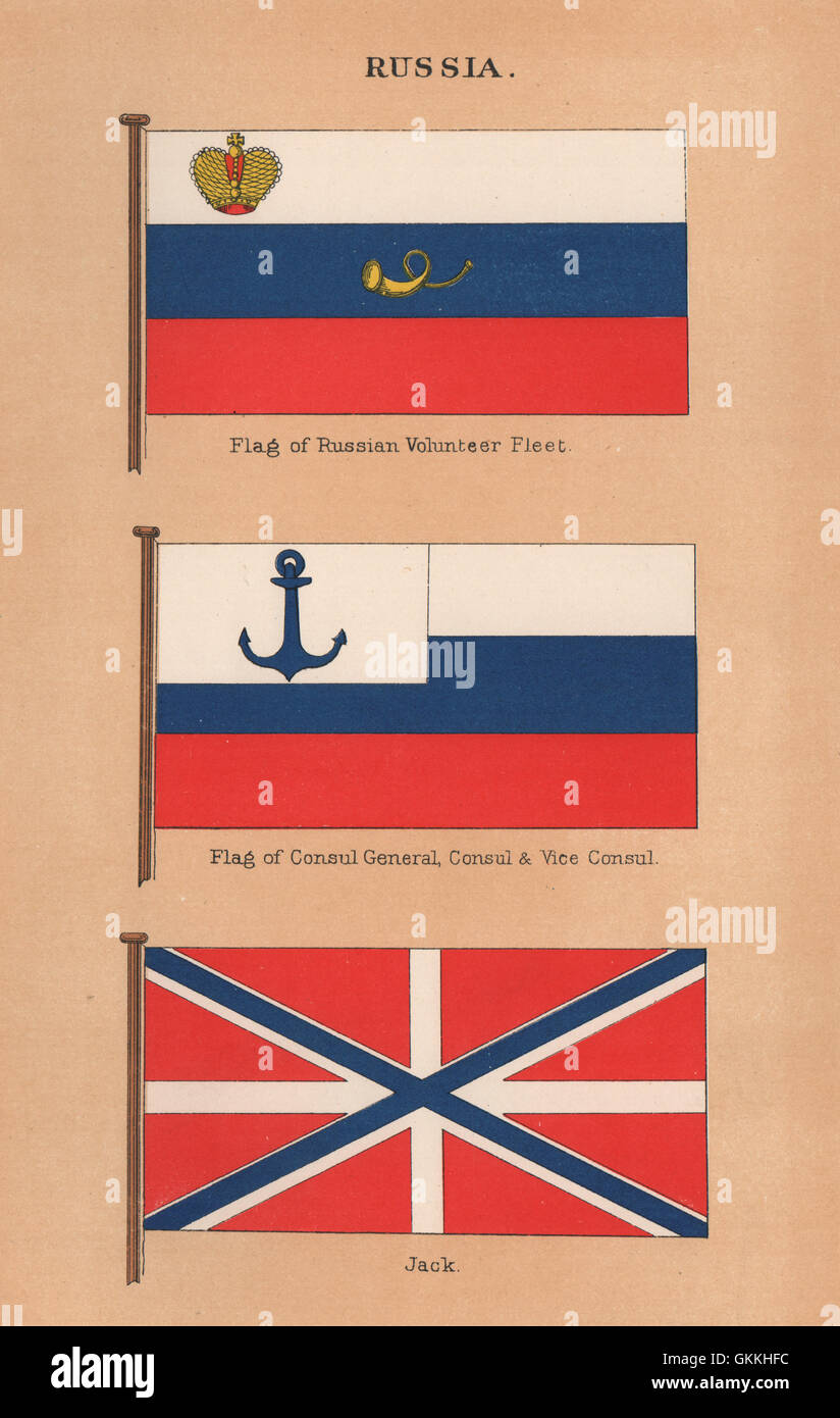 RUSSLAND-FLAGS. Russische freiwillige Flotte. Consul General / Vizekonsul. Jack, 1916 Stockfoto