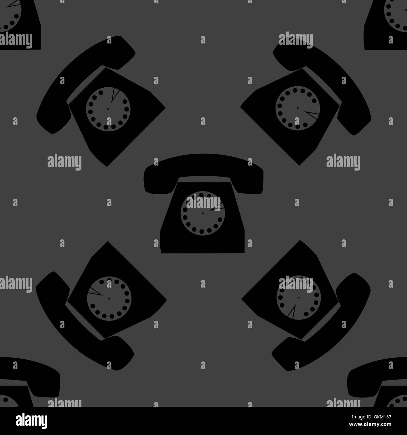 Retro Telefon Web-Symbol. flaches Design. Graue Musterdesign. Stock Vektor