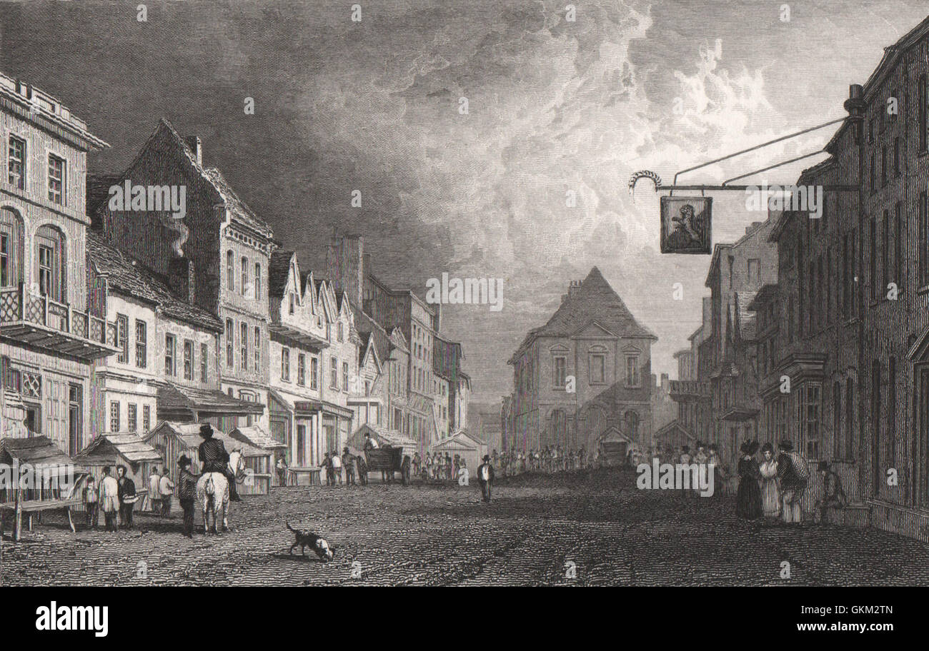 Wrexham, Denbighshire, Wales, durch Henry Gastineau, antique print 1835 Stockfoto