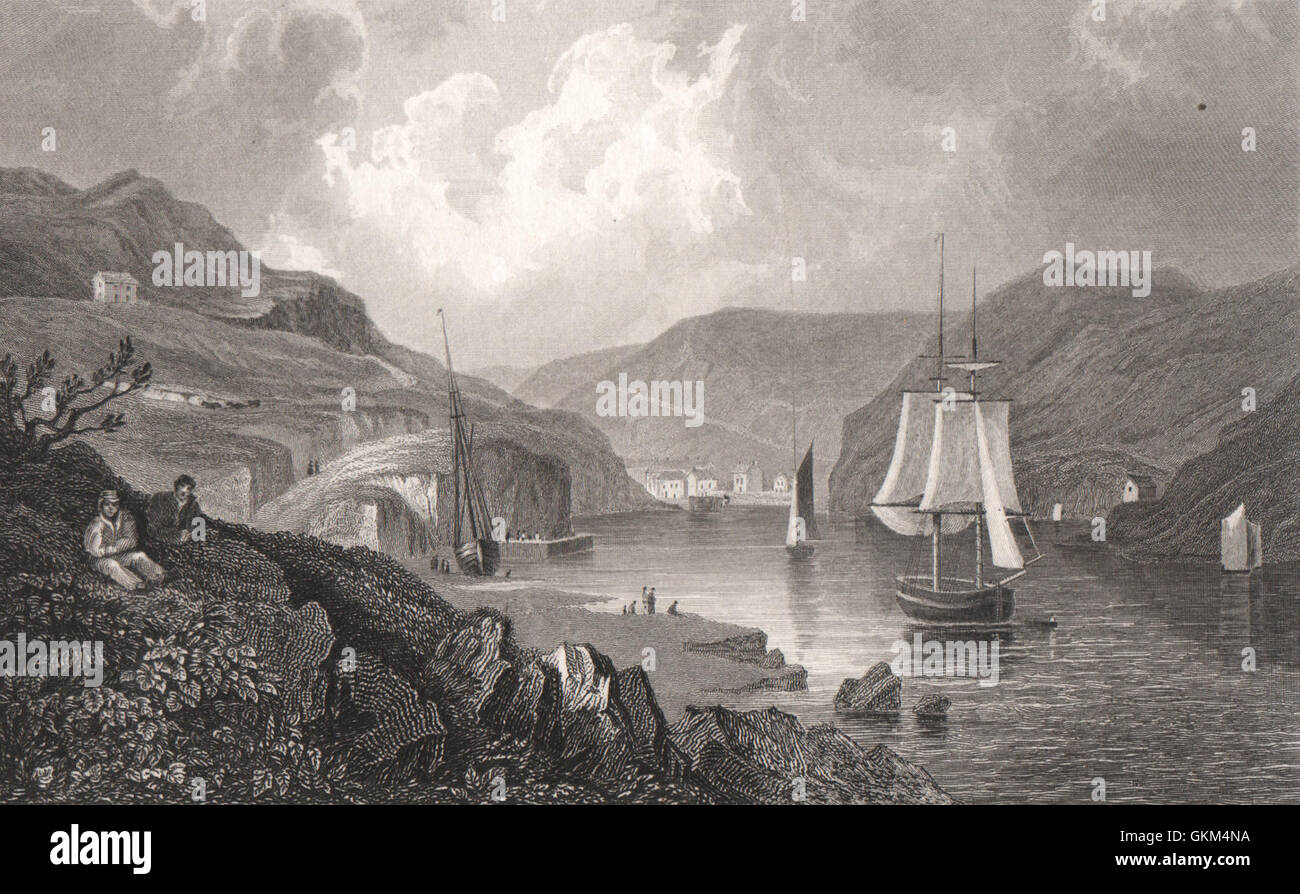 Solva, Pembrokeshire, Wales, durch Henry Gastineau, antique print 1835 Stockfoto