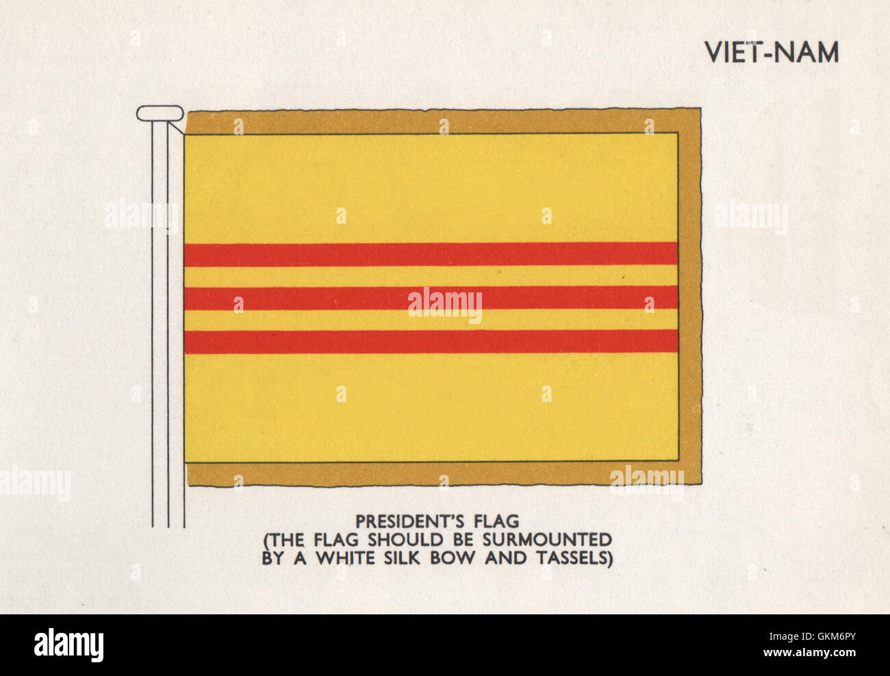 VIETNAM-FLAGS. Flagge des Präsidenten, Vintage print 1958 Stockfoto