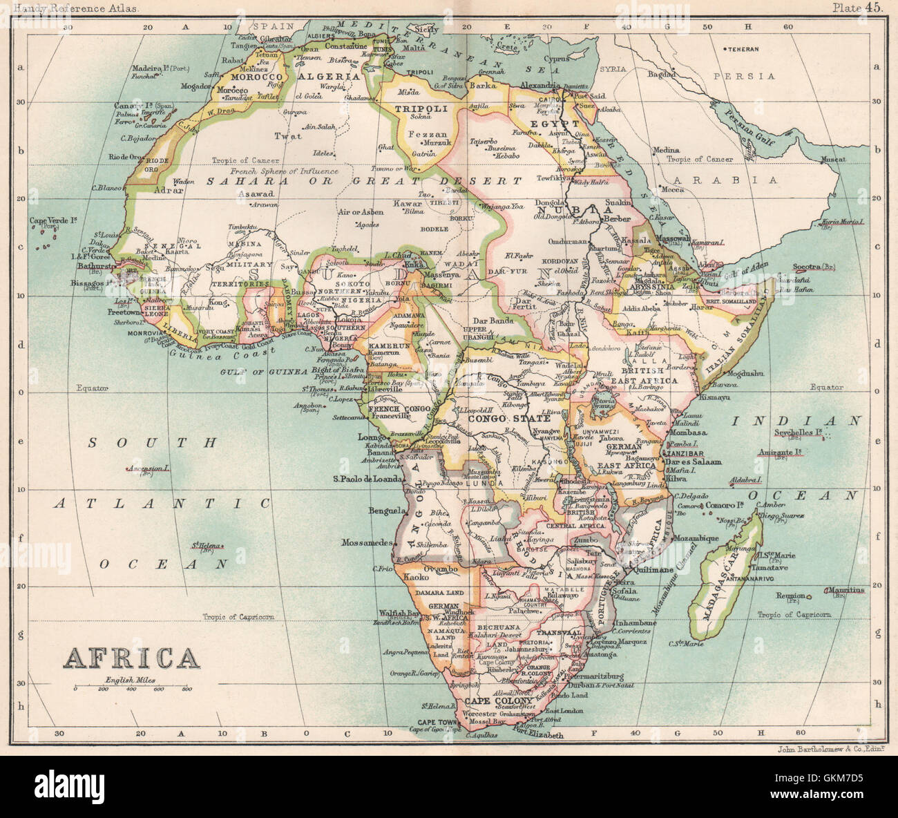 Afrika Kongo Staat Britisch Deutsch Ostafrika Kap Kolonie 1904 Antike Landkarte Stockfotografie Alamy