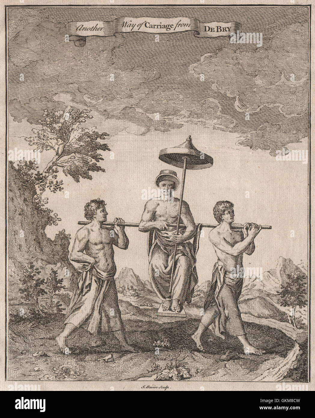 KONGO. "Eine weitere Möglichkeit der Beförderung". Wurf. Sänfte. Nach DE BRY, 1746 Stockfoto