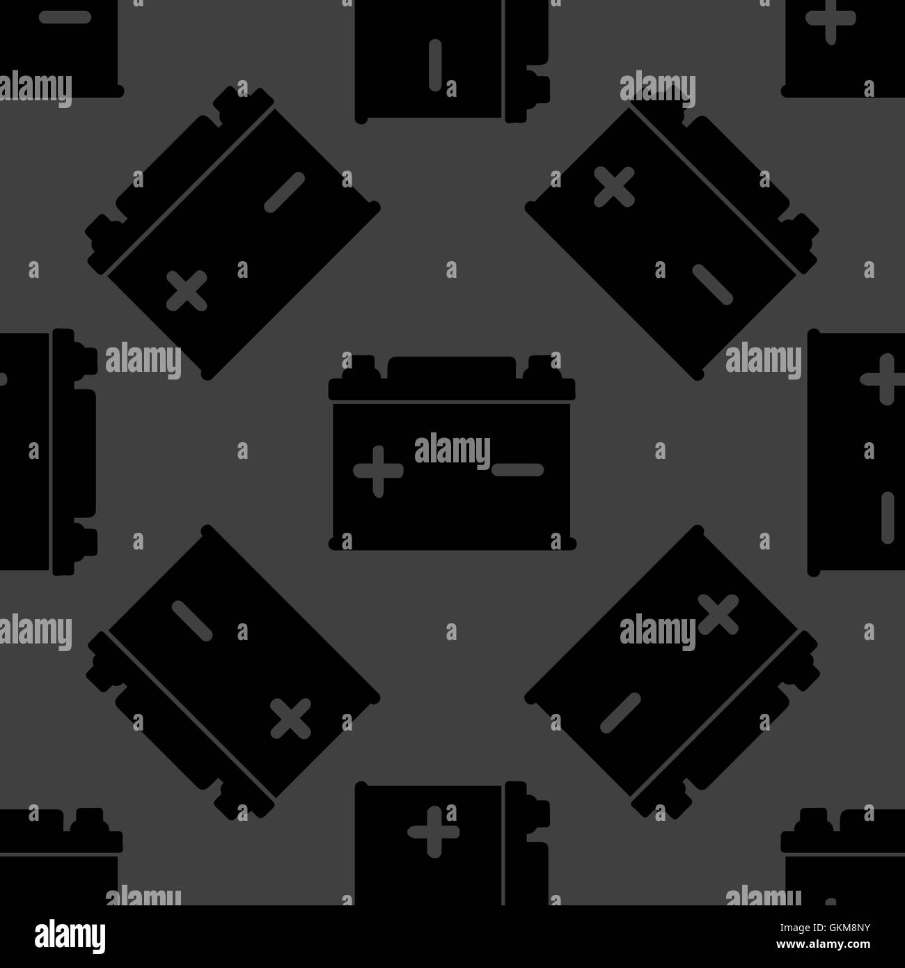 Auto-Batterie-Web-Symbol. flaches Design. Graue Musterdesign. Stock Vektor