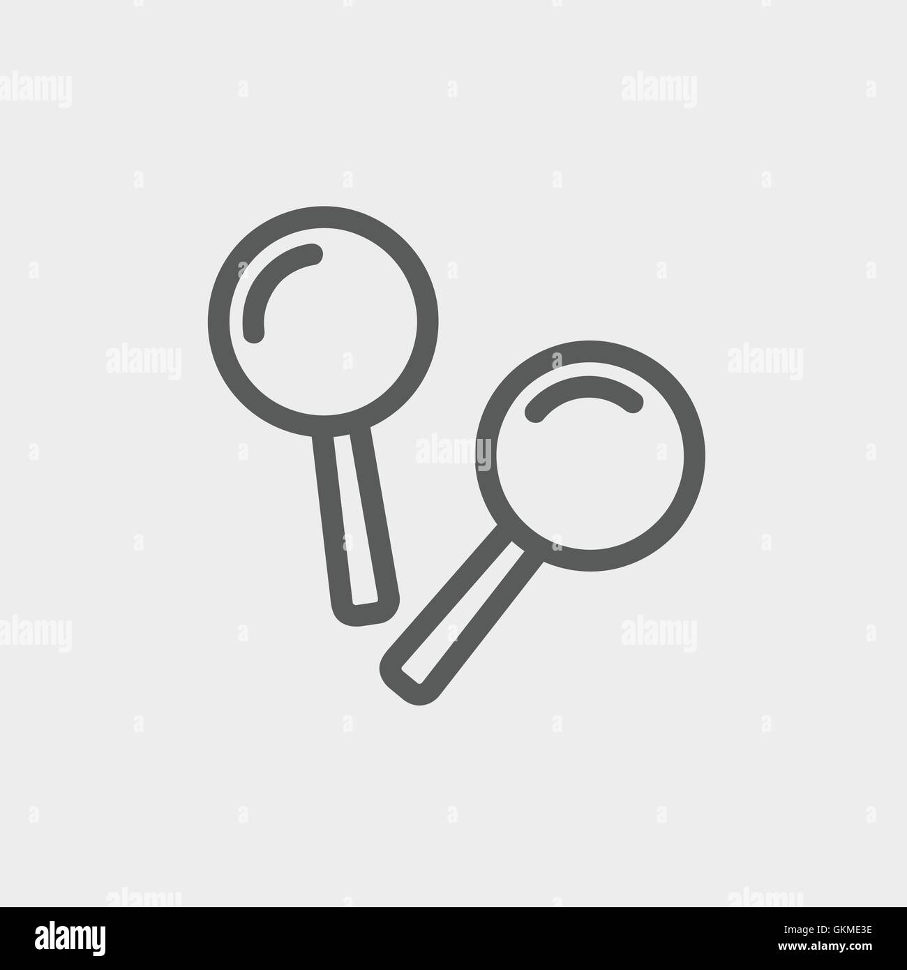 Maracas dünne Liniensymbol Stock Vektor