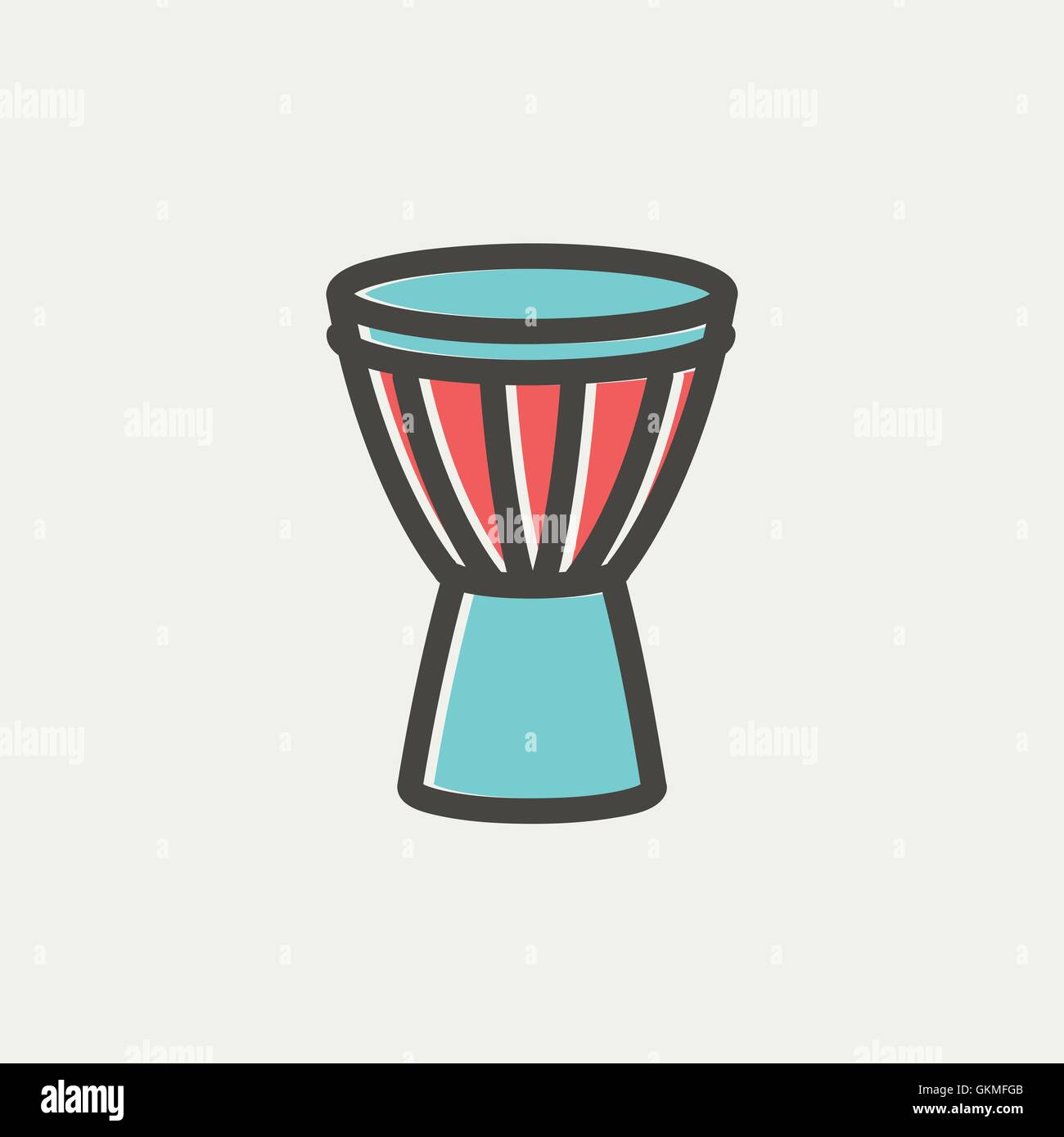 Pauken dünne Liniensymbol Stock Vektor