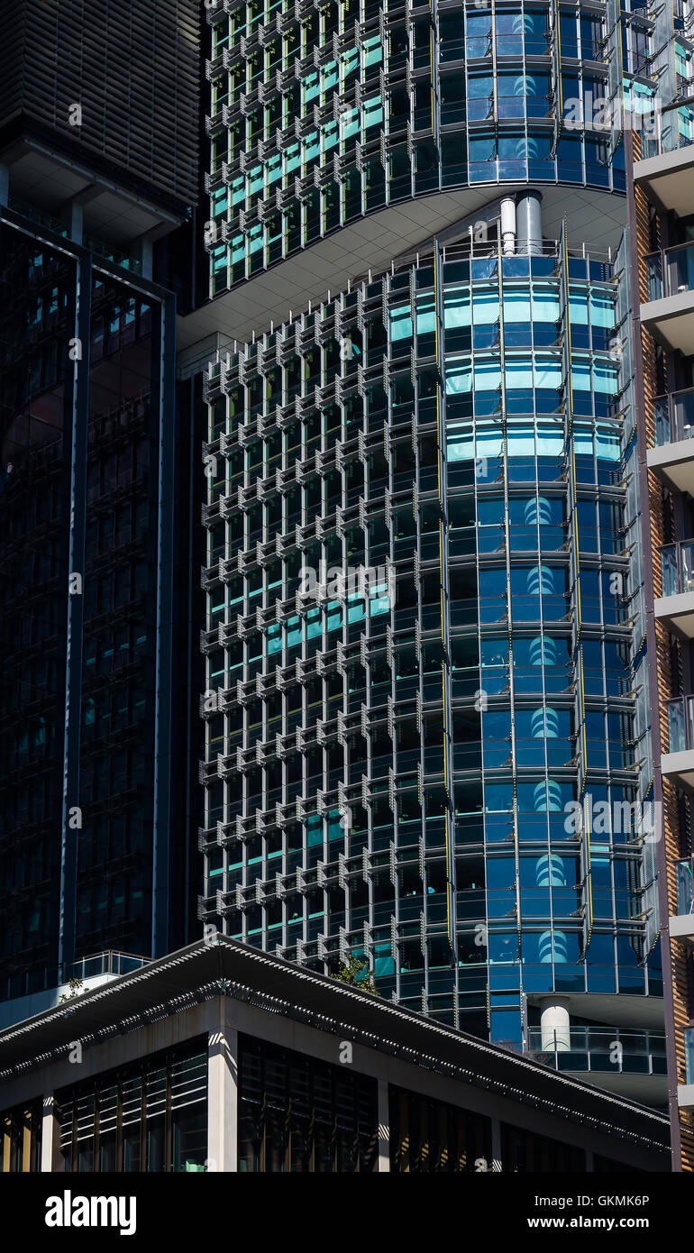 Allgemeine Ansichten des Entwicklungsprojekts Barangaroo International Towers Sydney und ein Turm, Straßen Barangaroo Sydney zeigen. Stockfoto