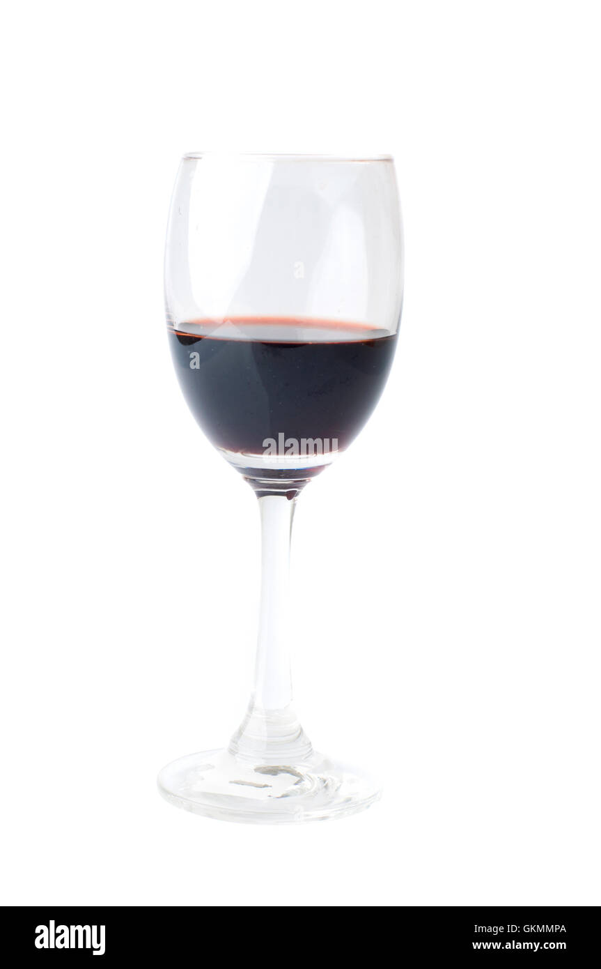 isolierte Rotweinglas Stockfoto