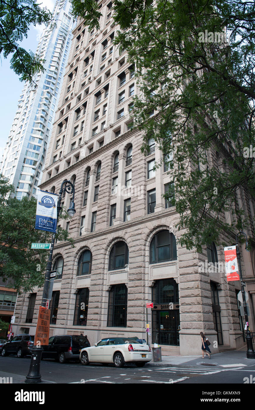 Das denkmalgeschützte Gebäude 150 Nassau Street in Manhattan, New York, wurde für die American Tract Society im Jahre 1894-1895 gebaut. Stockfoto