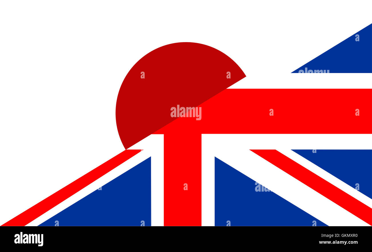 britische Japan Flagge Stockfoto