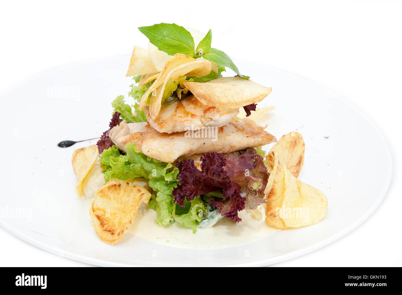 Salat mit Huhn Stockfoto