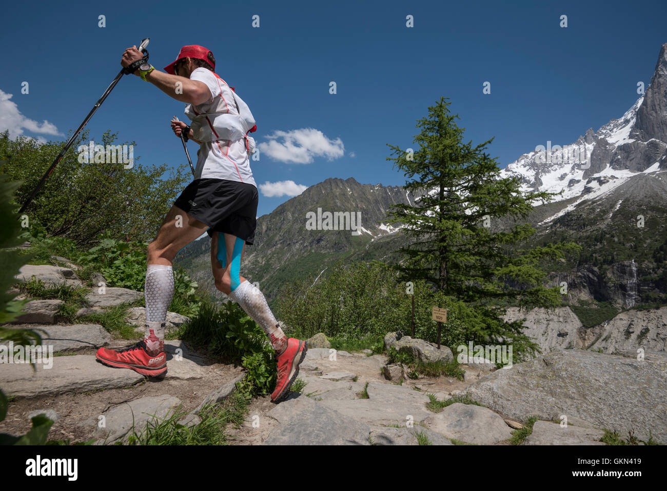 Sacha Devillaz - Chamonix-Trail-running-80 Km 2016 Stockfoto