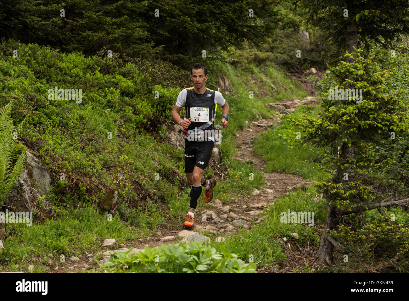 Cedric Fleureton - Chamonix-Trail-running-Marathon 2016 Stockfoto