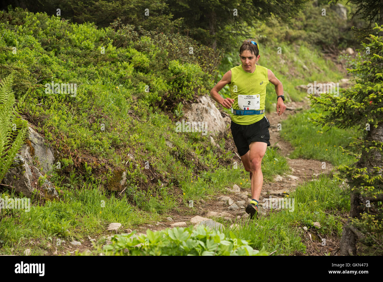 Xavier Thevenard - Chamonix-Trail-running-Marathon 2016 Stockfoto