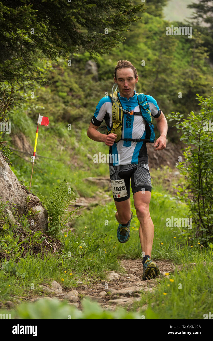 Nicoklas Hairon - Chamonix-Trail-running-Marathon 2016 Stockfoto