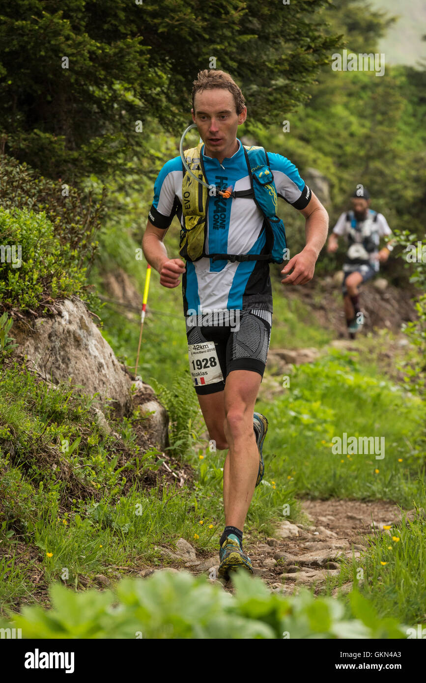 Nicoklas Hairon - Chamonix-Trail-running-Marathon 2016 Stockfoto