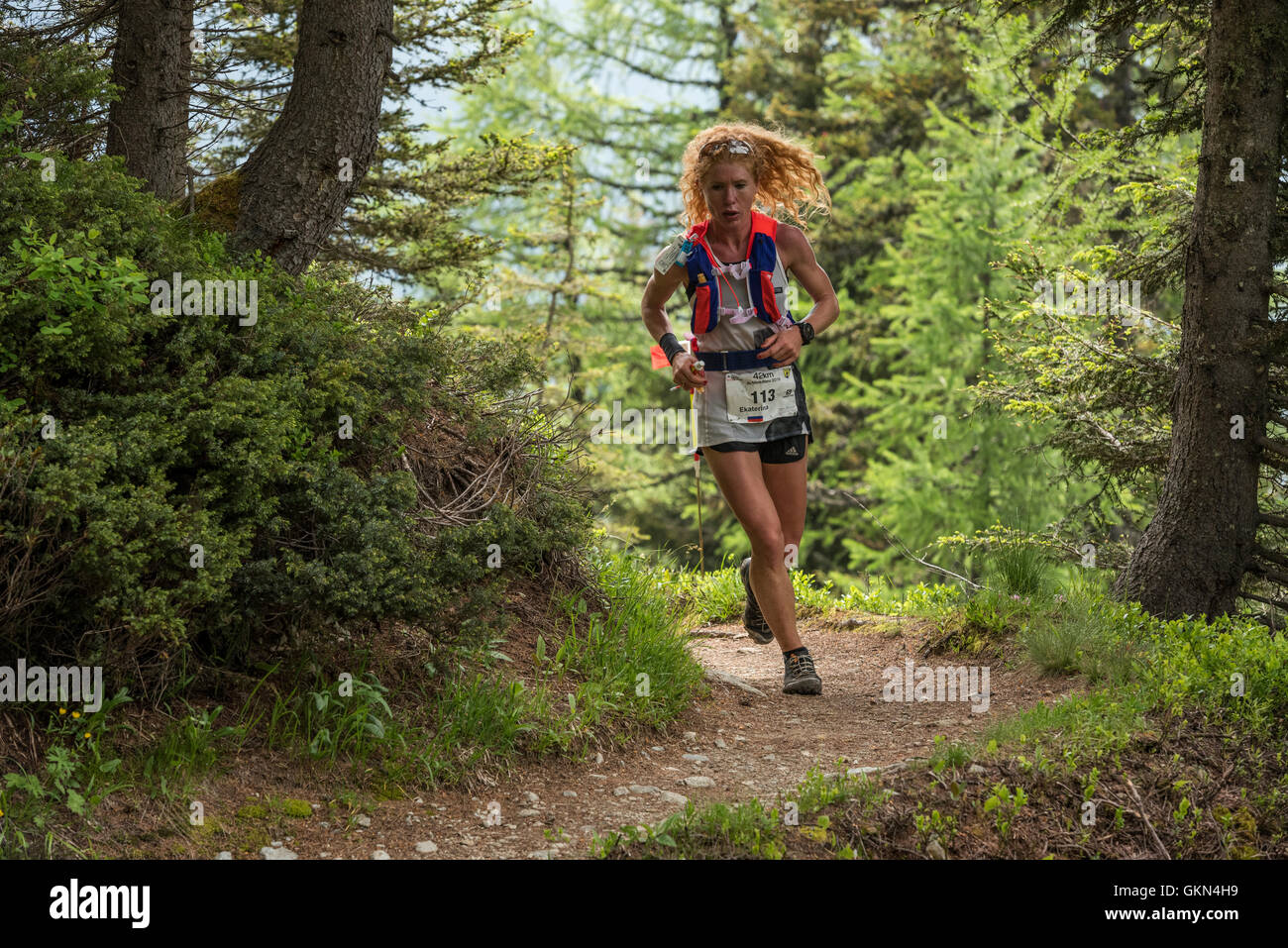 Ekaterina Mityaeva - Chamonix-Trail-running-Marathon 2016 Stockfoto