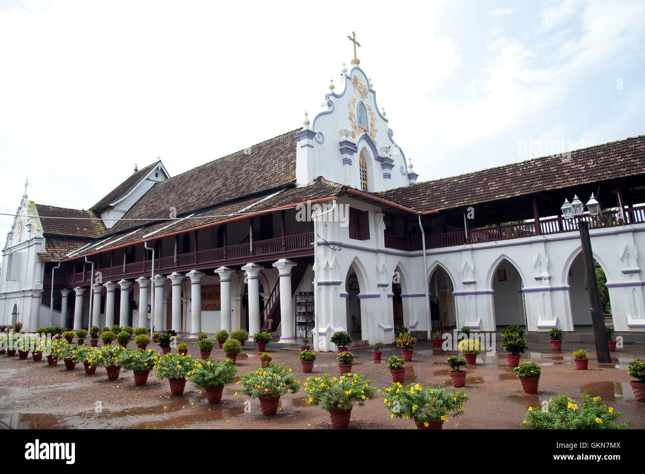 Das Bild der Kirche in Champakullam, Allaepy, Kerala, Indien Stockfoto