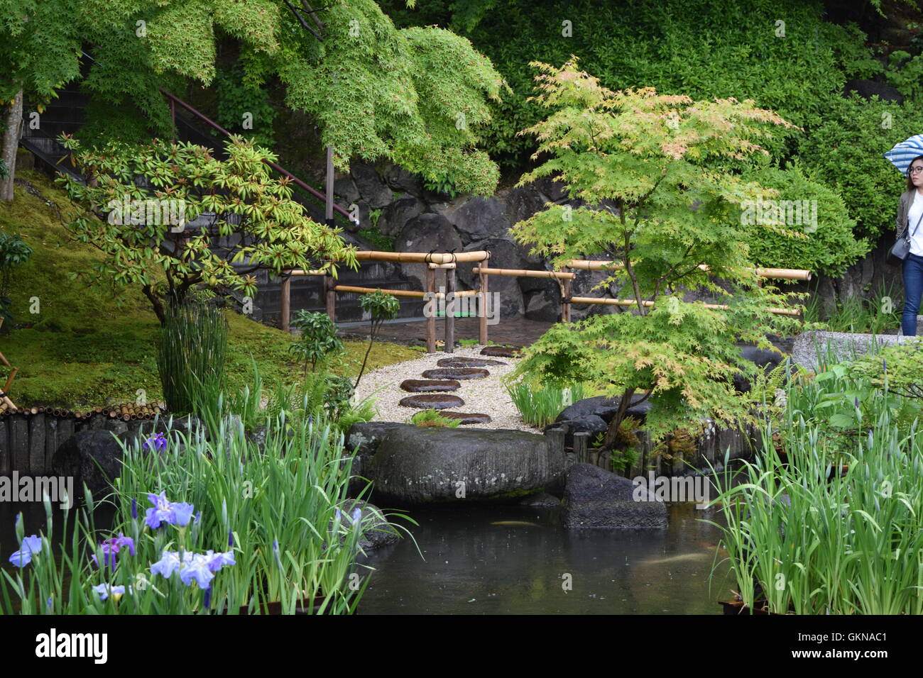 Zen-Garten im japanischen Tempel Stockfoto