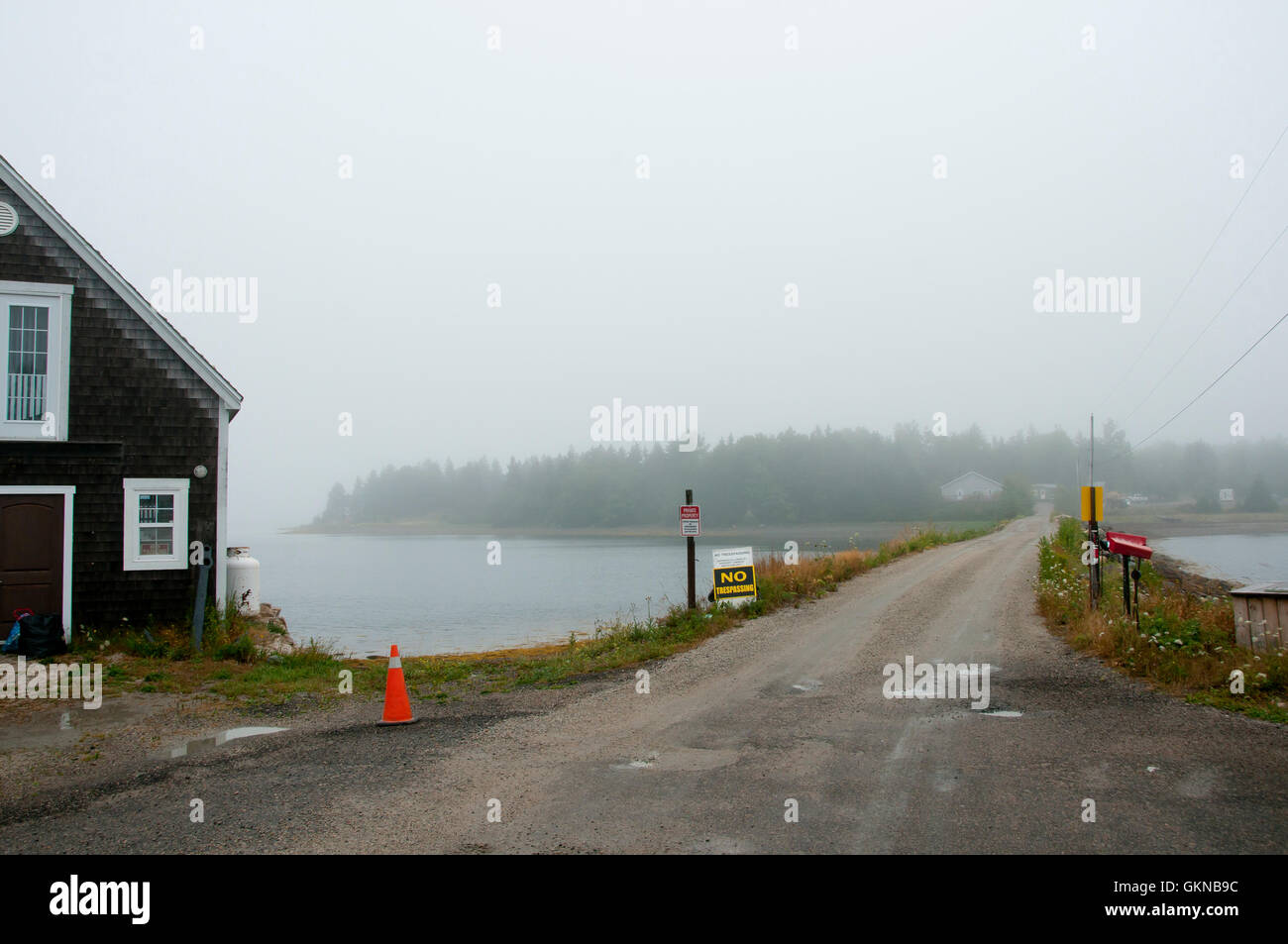 Oak Island in der Nebel - Nova Scotia - Canada Stockfoto